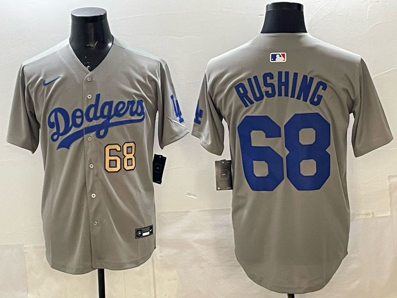 Men Los Angeles Dodgers #68 Rushing Grey Game 2026 Nike MLB Jersey 004->los angeles dodgers->MLB Jersey